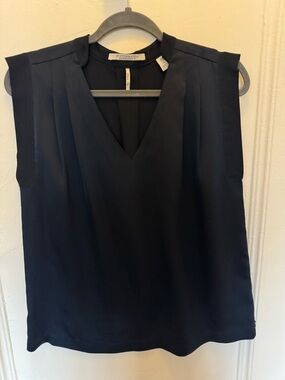 Scotch & Soda Navy Sleeveless V-Neck Blouse